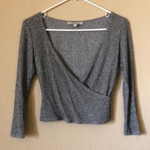 Cropped cross-over top